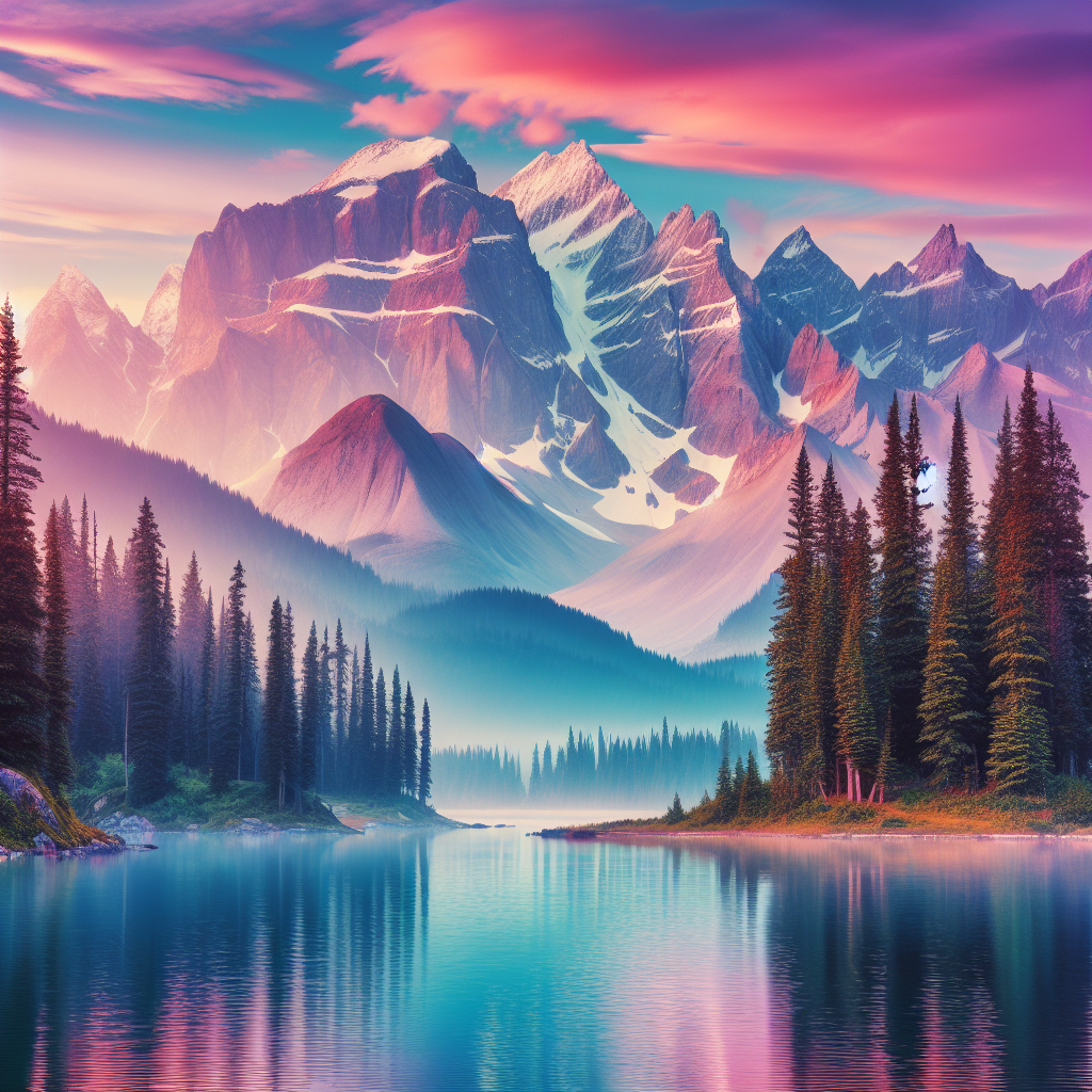 Tranquil Mountain Lake at Dawn